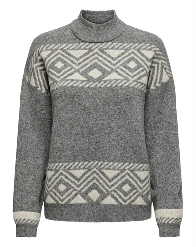 Only - OnlVictoria Pullover Strik - Medium Grey Melange